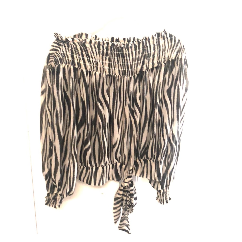 Off the shoulder animal print top